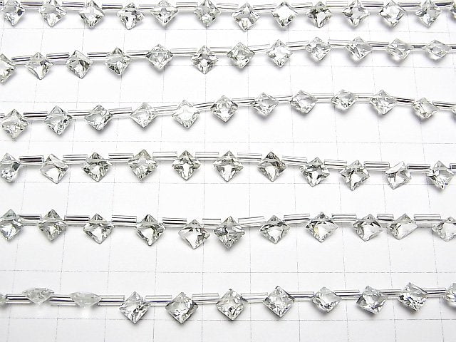 [Video] High Quality Green Amethyst AAA Diamond Princess Cut 7x7mm 1strand (18pcs)