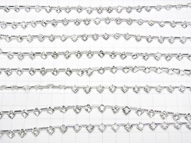 [Video] High Quality Green Amethyst AAA Diamond Princess Cut 7x7mm 1strand (18pcs)