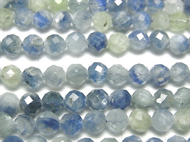 [Video] High Quality! Kyanite AA++ Faceted Round 5mm half or 1strand beads (aprx.15inch / 37cm)