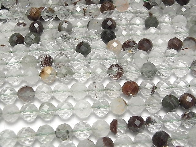 [Video] High Quality! Garden Quartz AA+ 64Faceted Round 8mm half or 1strand beads (aprx.15inch / 36cm)