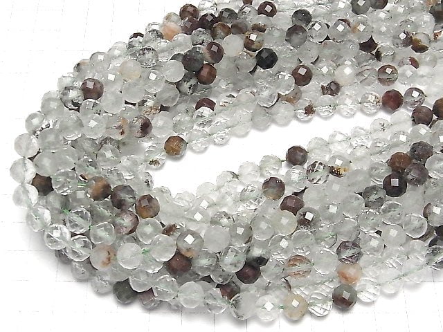 [Video] High Quality! Garden Quartz AA+ 64Faceted Round 8mm half or 1strand beads (aprx.15inch / 36cm)