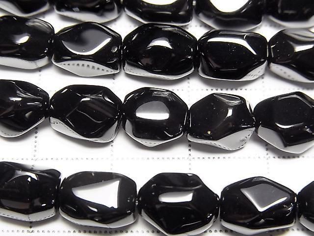 [Video] Onyx AAA Faceted Nugget 1strand beads (approx. 15 inches/38 cm)
