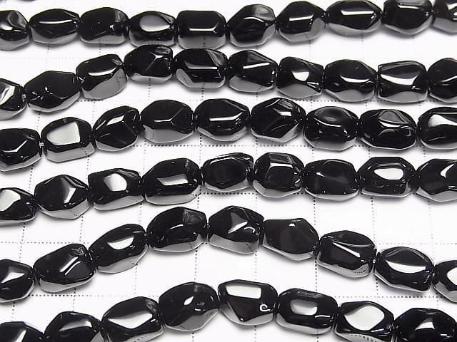 [Video] Onyx AAA Faceted Nugget 1strand beads (approx. 15 inches/38 cm)