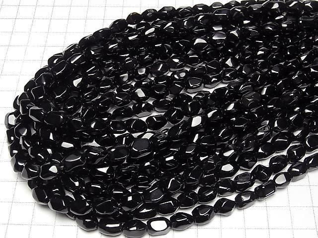 [Video] Onyx AAA Faceted Nugget 1strand beads (approx. 15 inches/38 cm)