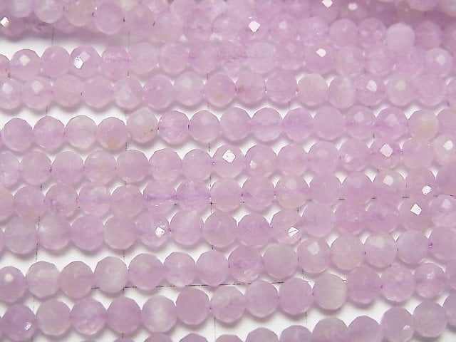 [Video] High Quality! Kunzite AA++ Faceted Round 4mm half or 1strand beads (aprx.15inch / 37cm)