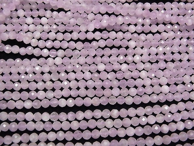 [Video] High Quality! Kunzite AA++ Faceted Round 4mm half or 1strand beads (aprx.15inch / 37cm)
