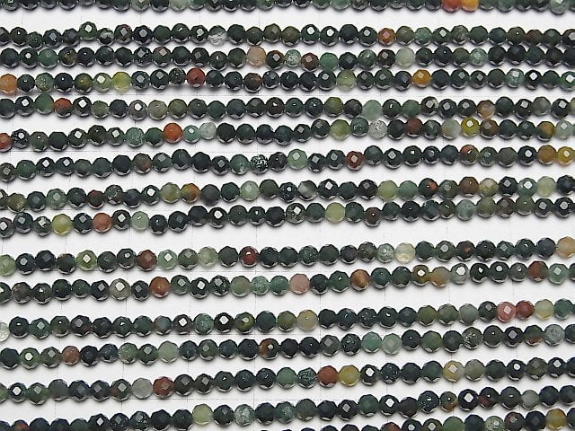 [Video] High Quality! Bloodstone Faceted Round 3mm 1strand beads (aprx.15inch / 37cm)