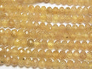 [Video] High Quality! Yellow Apatite AA Faceted Button Rondelle 6x6x4mm 1strand beads (aprx.15inch / 36cm)