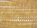 [Video] High Quality! Yellow Apatite AA Faceted Button Rondelle 6x6x4mm 1strand beads (aprx.15inch / 36cm)