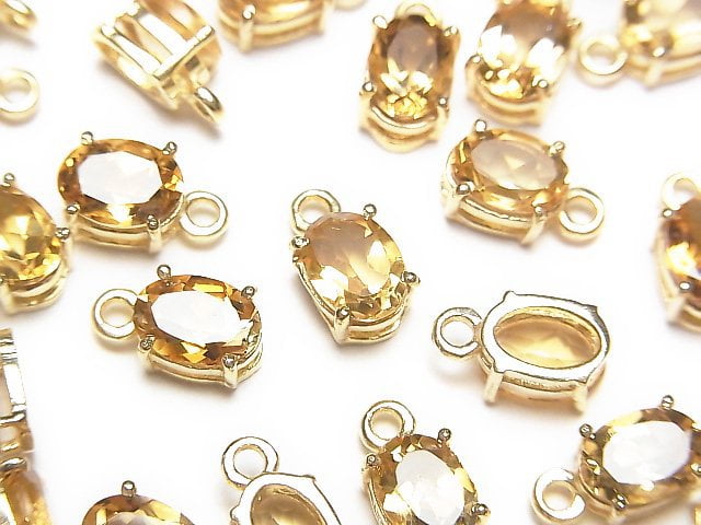 Bezel Setting, Citrine, Oval Gemstone Beads