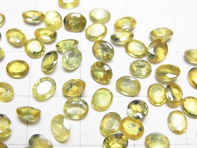 [Video] High Quality Yellow-Green Sapphire AA++ Loose stone Oval Faceted 5x4mm 5pcs