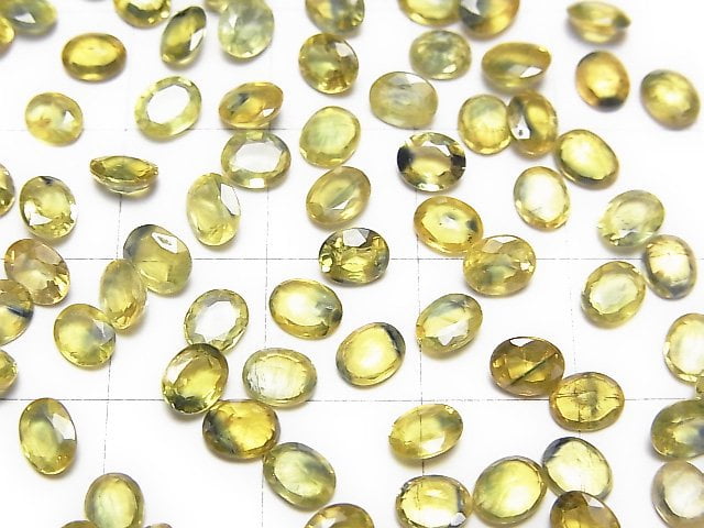 [Video] High Quality Yellow-Green Sapphire AA++ Loose stone Oval Faceted 5x4mm 5pcs