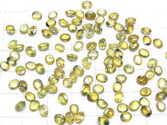 [Video] High Quality Yellow-Green Sapphire AA++ Loose stone Oval Faceted 5x4mm 5pcs