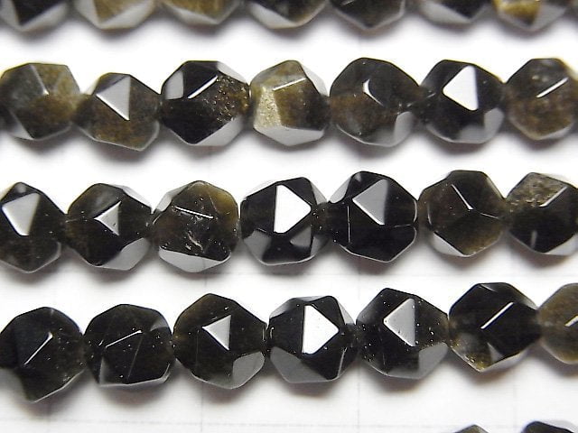 [Video] Golden Obsidian 20Faceted Round 6mm 1strand beads (aprx.15inch / 37cm)