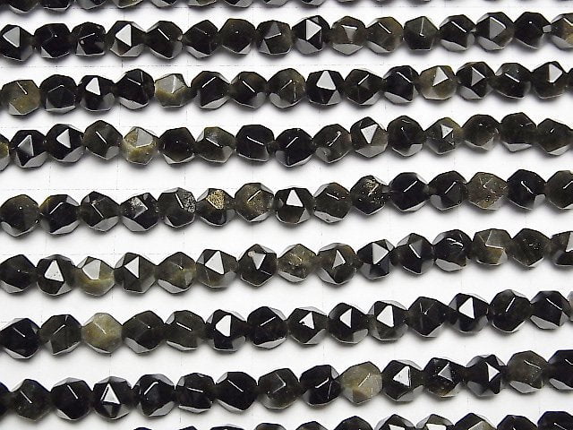 [Video] Golden Obsidian 20Faceted Round 6mm 1strand beads (aprx.15inch / 37cm)