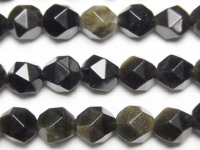 [Video] Golden Obsidian 20Faceted Round 8mm 1strand beads (aprx.15inch / 36cm)