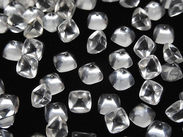 [Video] High Quality White Topaz AAA Sugarloaf Cut 4x4mm 5pcs