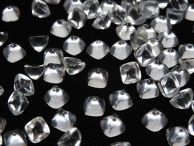 [Video] High Quality White Topaz AAA Sugarloaf Cut 4x4mm 5pcs