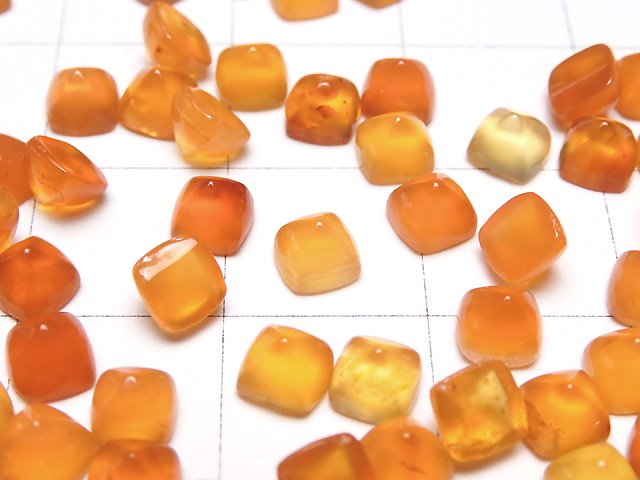 [Video] High Quality Carnelian AAA Sugarloaf Cut 4x4mm 5pcs
