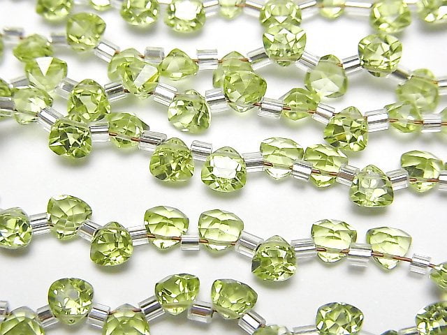 [Video] High Quality Peridot AAA- Triangle Faceted 4x4mm 1strand (28pcs)