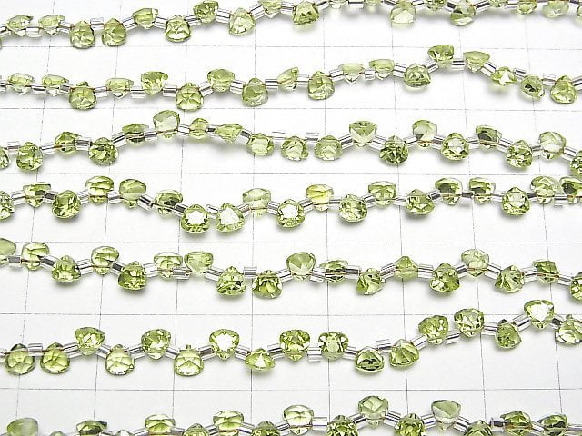 [Video] High Quality Peridot AAA- Triangle Faceted 4x4mm 1strand (28pcs)