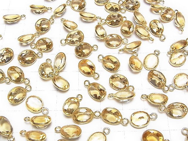 [Video] High Quality Citrine AAA Bezel Setting Oval Faceted 9x7mm 18KGP 3pcs