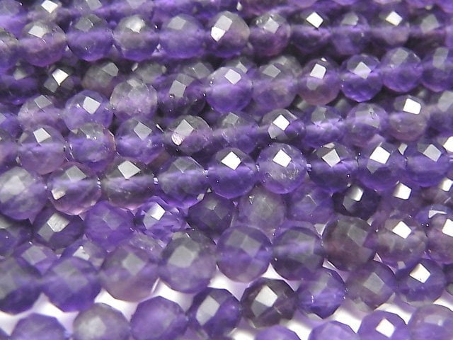 Amethyst, Faceted Round Gemstone Beads