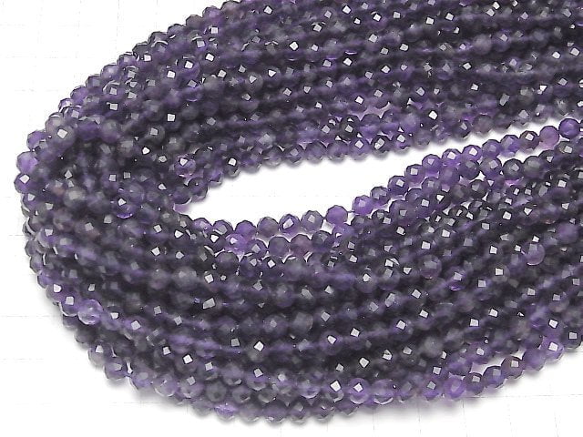 [Video] High Quality! Amethyst AA+ Faceted Round 5mm 1strand beads (aprx.15inch / 37cm)