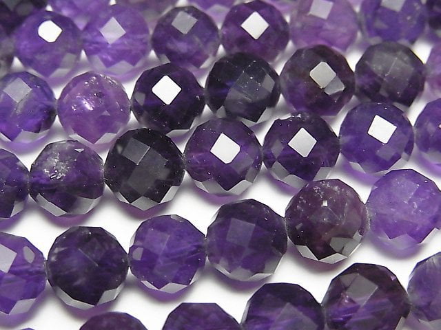 Amethyst, Faceted Round Gemstone Beads