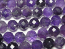 [Video] High Quality! Amethyst AA+ 64Faceted Round 8mm 1strand beads (aprx.15inch / 36cm)