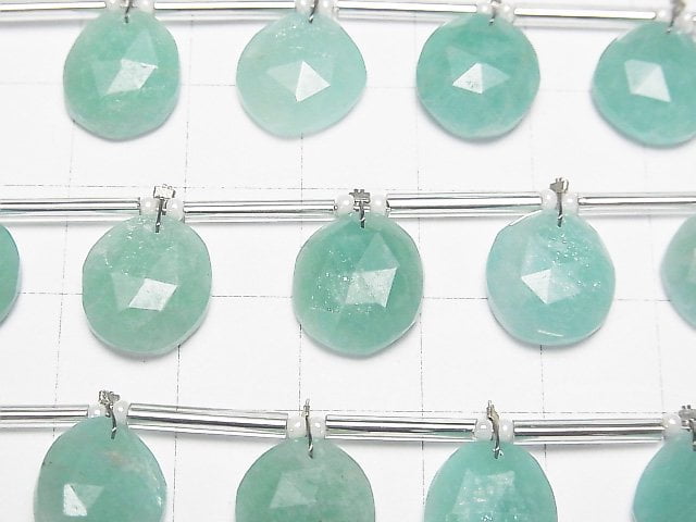 [Video] Brazil Amazonite AAA Freeform Single Sided Rose Cut 1strand (9pcs)