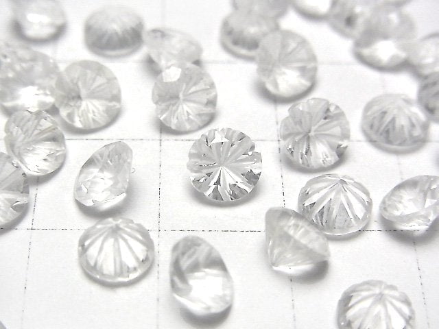 [Video] High Quality Crystal AAA Carved Round Faceted 6x6mm 5pcs