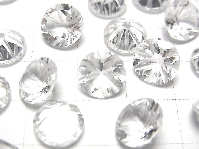 [Video] High Quality Crystal AAA Carved Round Faceted 10x10mm 2pcs