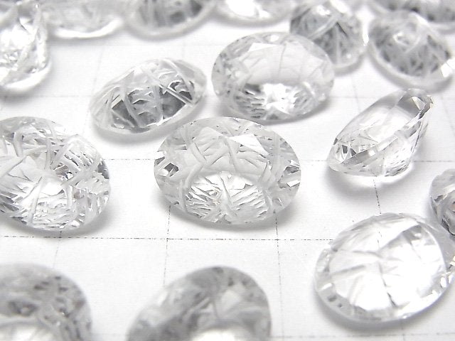 [Video] High Quality Crystal AAA Carved Oval Faceted 14x10mm 2pcs