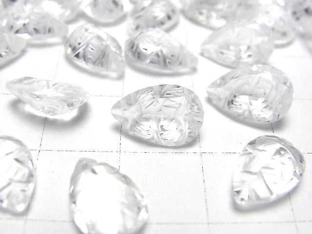 [Video] High Quality Crystal AAA Carved Pear shape Faceted 12x8mm 3pcs