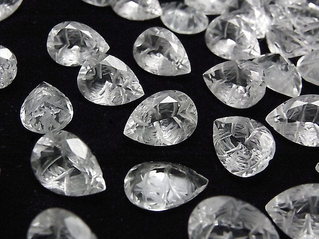 [Video] High Quality Crystal AAA Carved Pear shape Faceted 14x10mm 2pcs