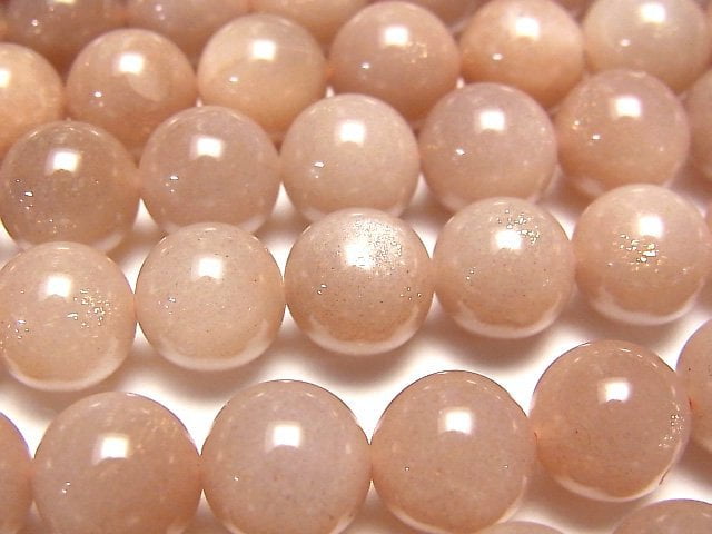 [Video] Peach Moonstone AA++ Round 10mm half or 1strand beads (aprx.15inch/36cm)