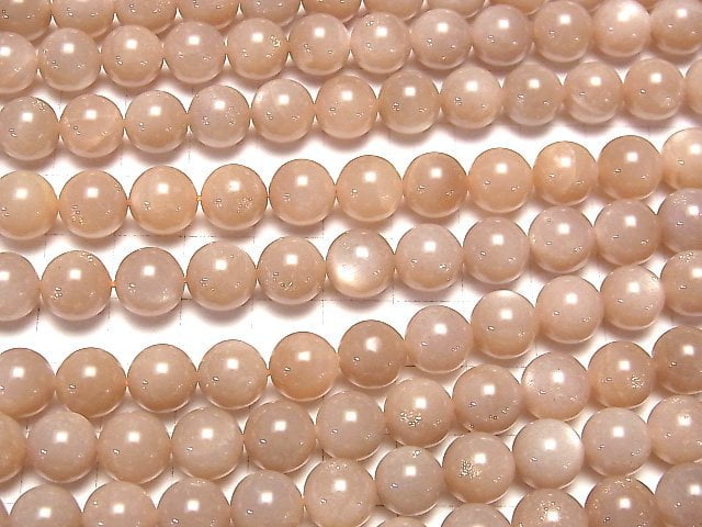 [Video] Peach Moonstone AA++ Round 10mm half or 1strand beads (aprx.15inch/36cm)