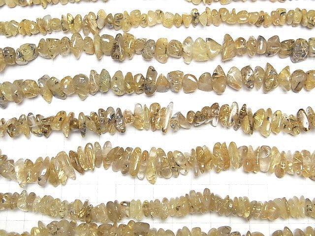 [Video]Rutilated Quartz AA++ Chips (Small Nugget) 1strand beads (aprx.33inch/84cm)