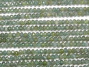 [Video] High Quality! Green Apatite AA+ Faceted Button Rondelle 5.5x5.5x4mm half or 1strand beads (aprx.15inch / 37cm)
