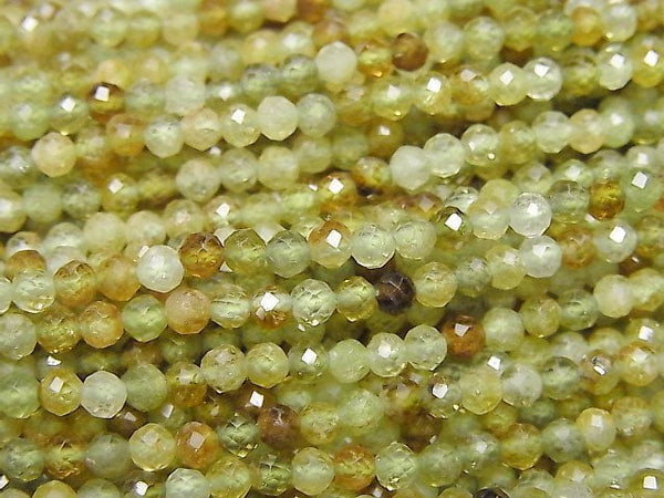 [Video] High Quality! Grossular Garnet AA++ Faceted Round 3mm 1strand beads (aprx.15inch / 37cm)