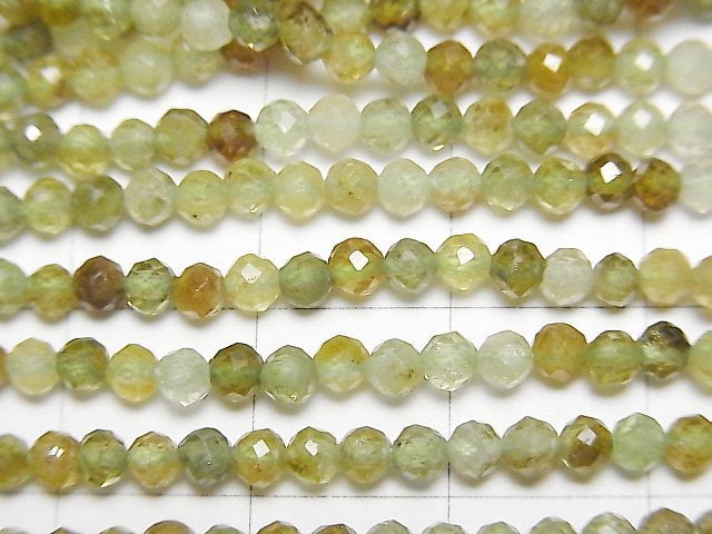 [Video] High Quality! Grossular Garnet AA++ Faceted Round 3mm 1strand beads (aprx.15inch / 37cm)