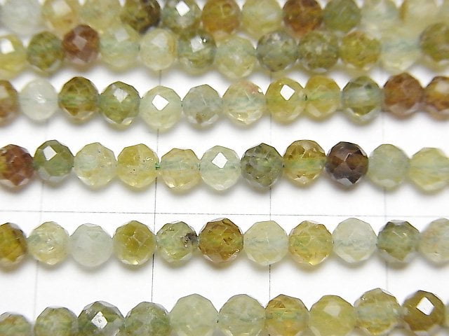 [Video] High Quality! Grossular Garnet AA++ Faceted Round 4mm 1strand beads (aprx.15inch / 37cm)