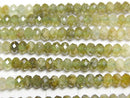 [Video] High Quality! Grossular Garnet AA Faceted Button Rondelle 4x4x2.5mm 1strand beads (aprx.15inch / 37cm)