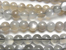 [Video] Gray Moonstone AAA- Round 6mm half or 1strand beads (aprx.21inch / 52cm)