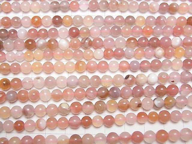 [Video] Pink Botswana Agate Round 6mm 1strand beads (aprx.15inch / 38cm)