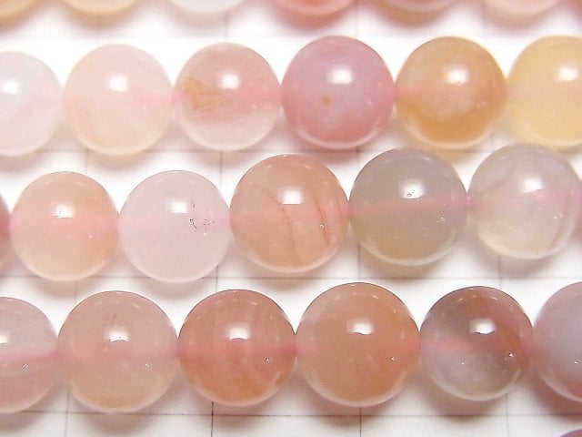 [Video] Pink Botswana Agate Round 8mm half or 1strand beads (aprx.15inch / 38cm)