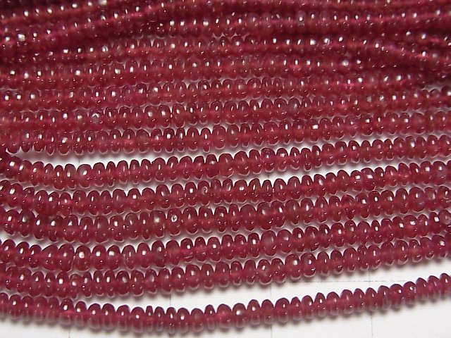 [Video] Longido (Tanzania) High Quality Ruby AAAA Roundel half or 1strand beads (aprx.15inch / 38cm)