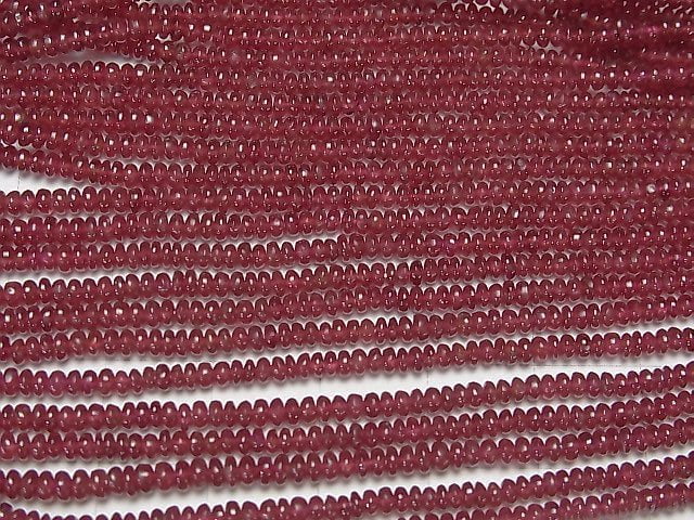 [Video] Longido (Tanzania) High Quality Ruby AAAA Rondelle half or 1strand beads (aprx.15inch / 38cm)