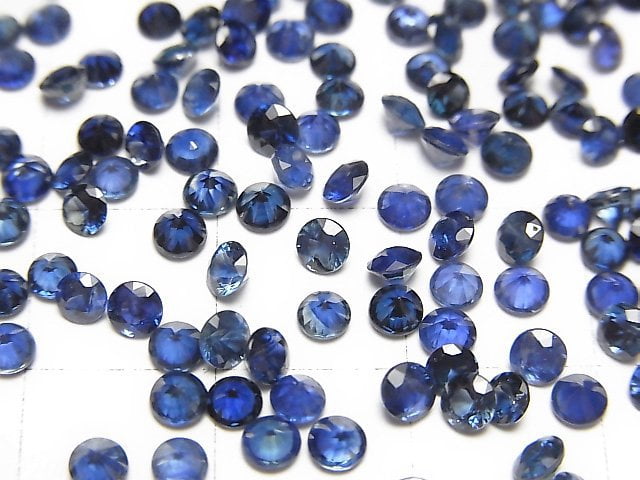 [Video] High Quality Sapphire AAA Loose stone Round Faceted 3x3mm Dark Color 3pcs